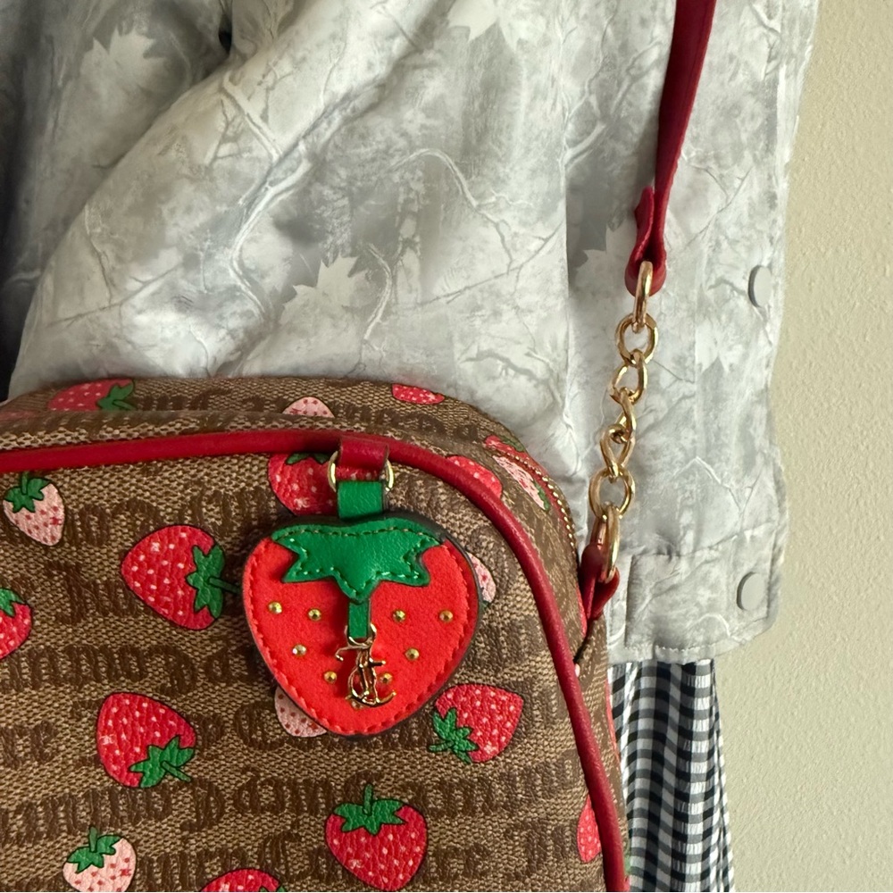 Juicy Couture Red and Brown Strawberry Crossbody Bag - Picture 10 of 16